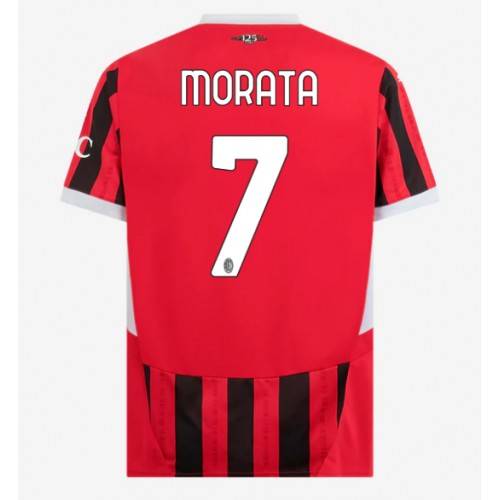 Pánský Fotbalový dres AC Milan Alvaro Morata #7 2024-25 Domácí Krátký Rukáv